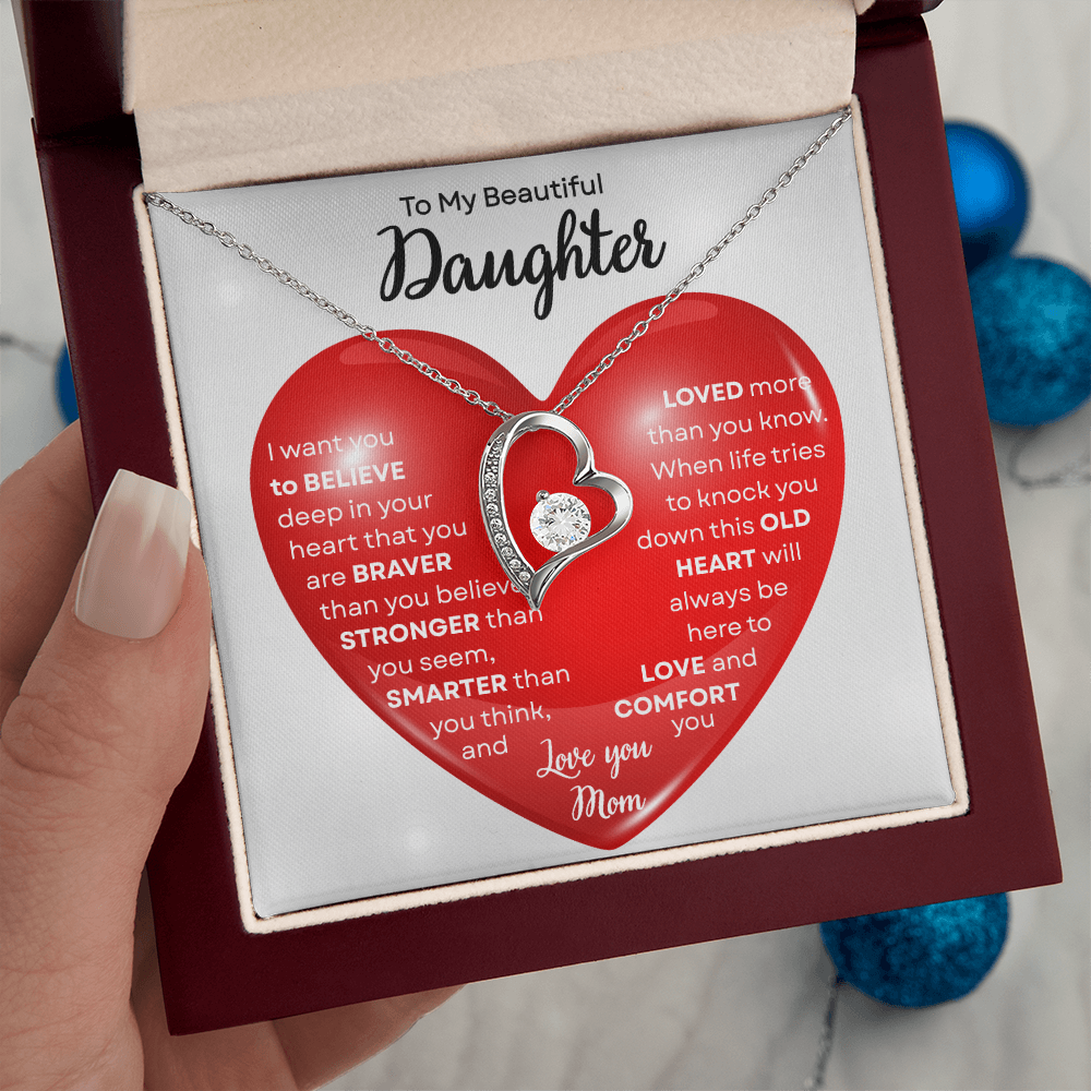 To My Beautiful Daughter | This Old Heart Will Love you Always | Forever Love Necklace