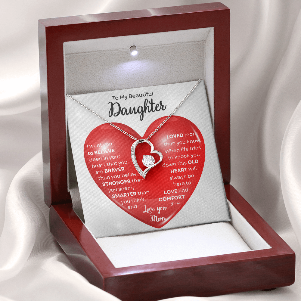 To My Beautiful Daughter | This Old Heart Will Love you Always | Forever Love Necklace