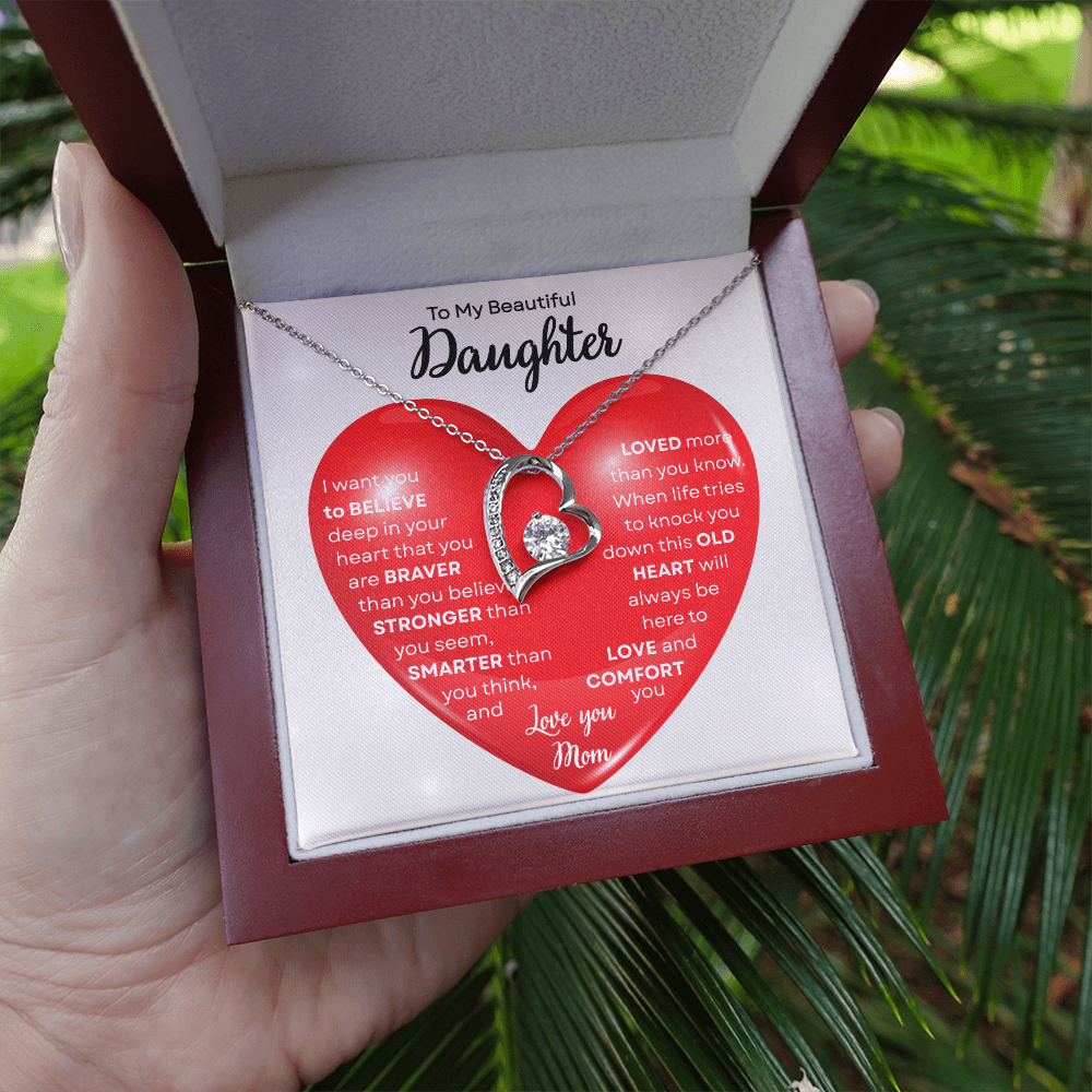 To My Beautiful Daughter | This Old Heart Will Love you Always | Forever Love Necklace