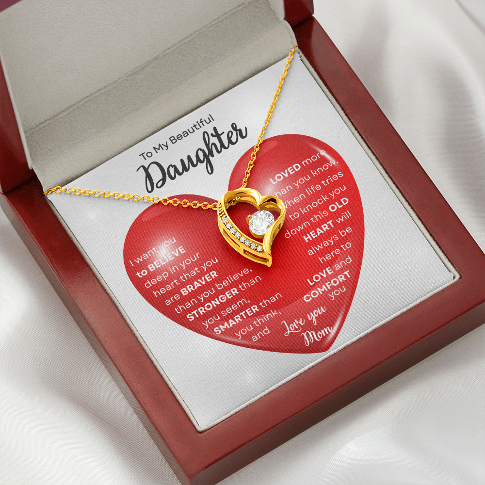 To My Beautiful Daughter | This Old Heart Will Love you Always | Forever Love Necklace