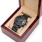 The Man, The Legend, The Best Dad | Engraved Design Black Chronograph Watch