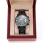 The Man, The Legend, The Best Dad | Engraved Design Black Chronograph Watch
