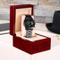 The Man, The Legend, The Best Dad | Engraved Design Black Chronograph Watch