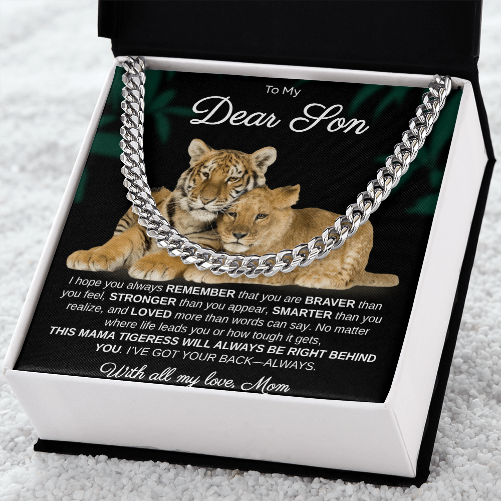 To My Dear Son | I Hope You Always Remember | Men's | Cuban Link Necklace