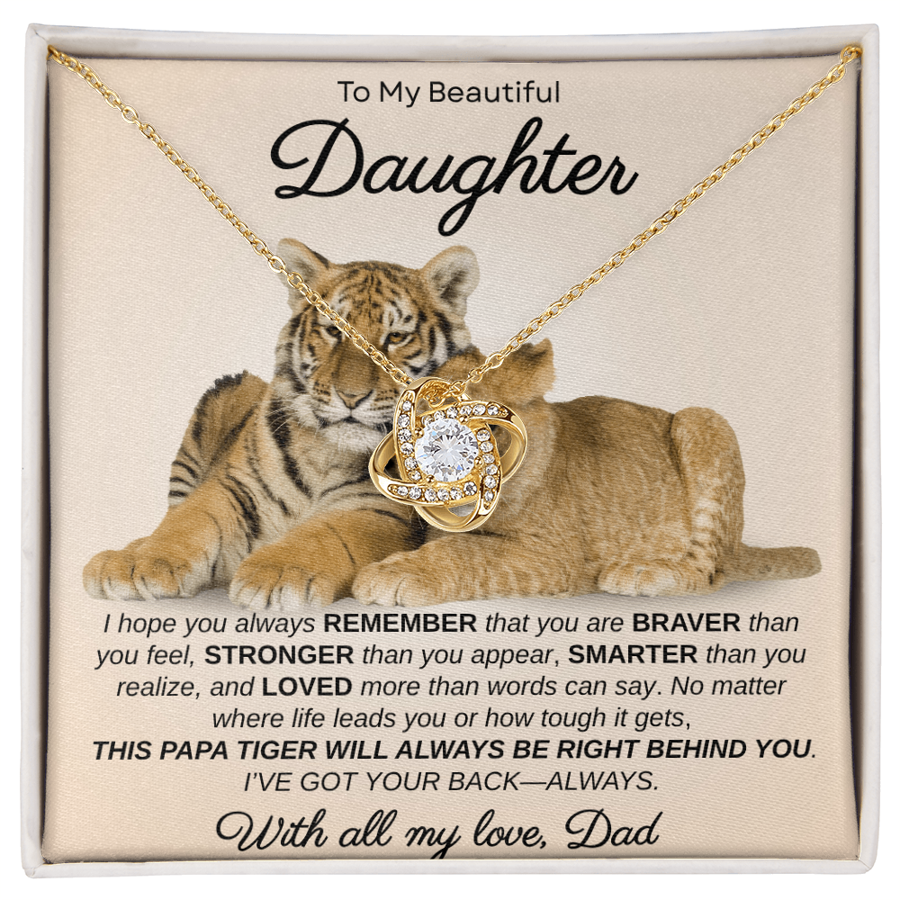 To My Sweet Daughter, I Hope You Always Remember | Love Knot Necklace