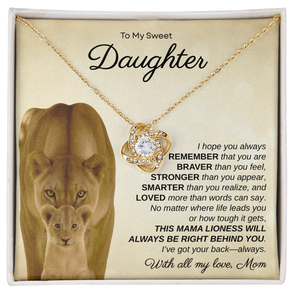 To My Sweet Daughter, I Hope You Always Remember | Love Knot Necklace