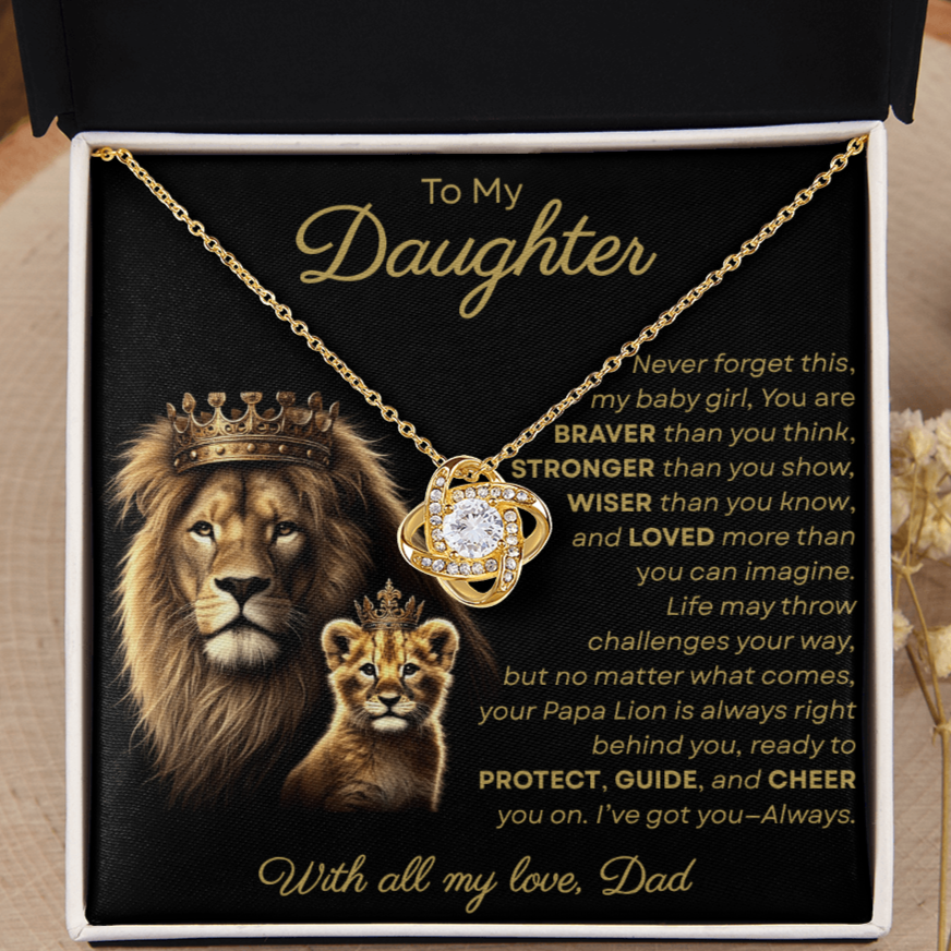 To My Daughter I Never Forget This My Baby Girl | Love Knot Necklace