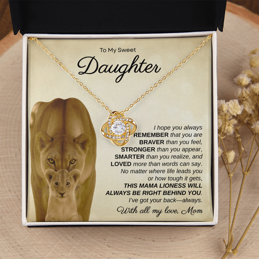 To My Sweet Daughter, I Hope You Always Remember | Love Knot Necklace