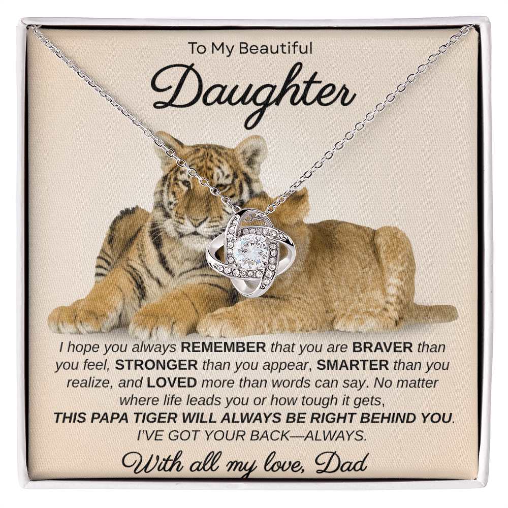 To My Sweet Daughter, I Hope You Always Remember | Love Knot Necklace