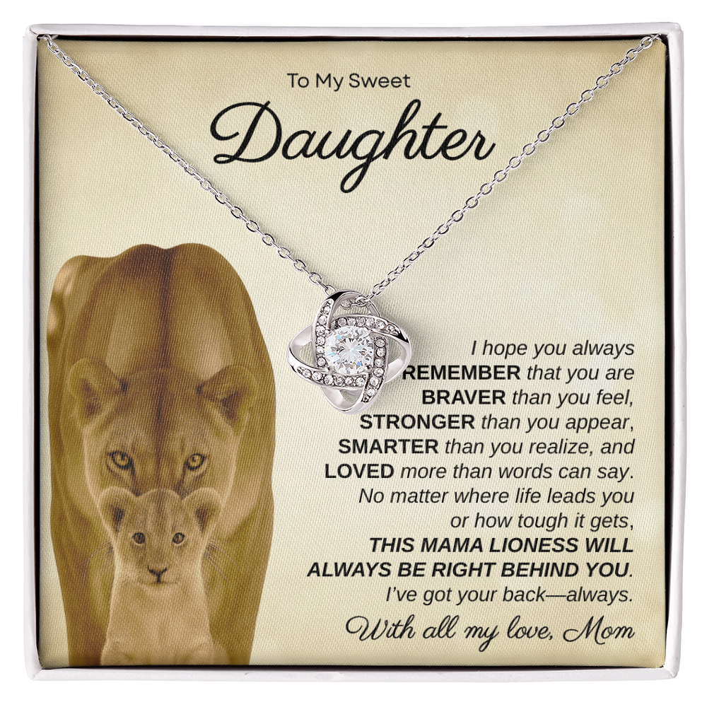 To My Sweet Daughter, I Hope You Always Remember | Love Knot Necklace