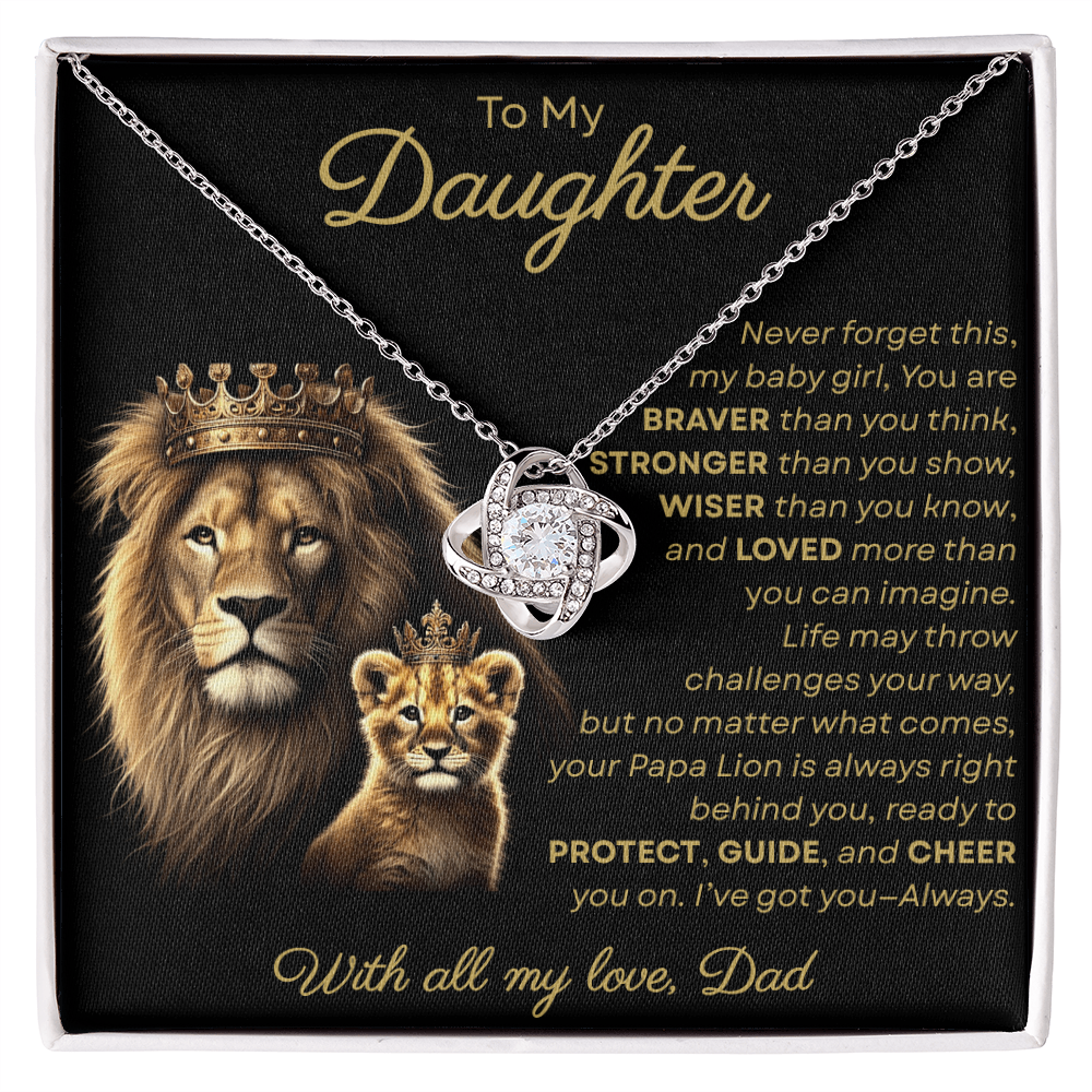 To My Daughter I Never Forget This My Baby Girl | Love Knot Necklace