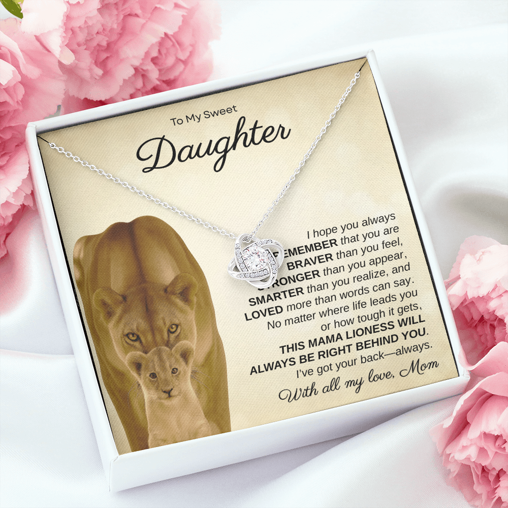 To My Sweet Daughter, I Hope You Always Remember | Love Knot Necklace