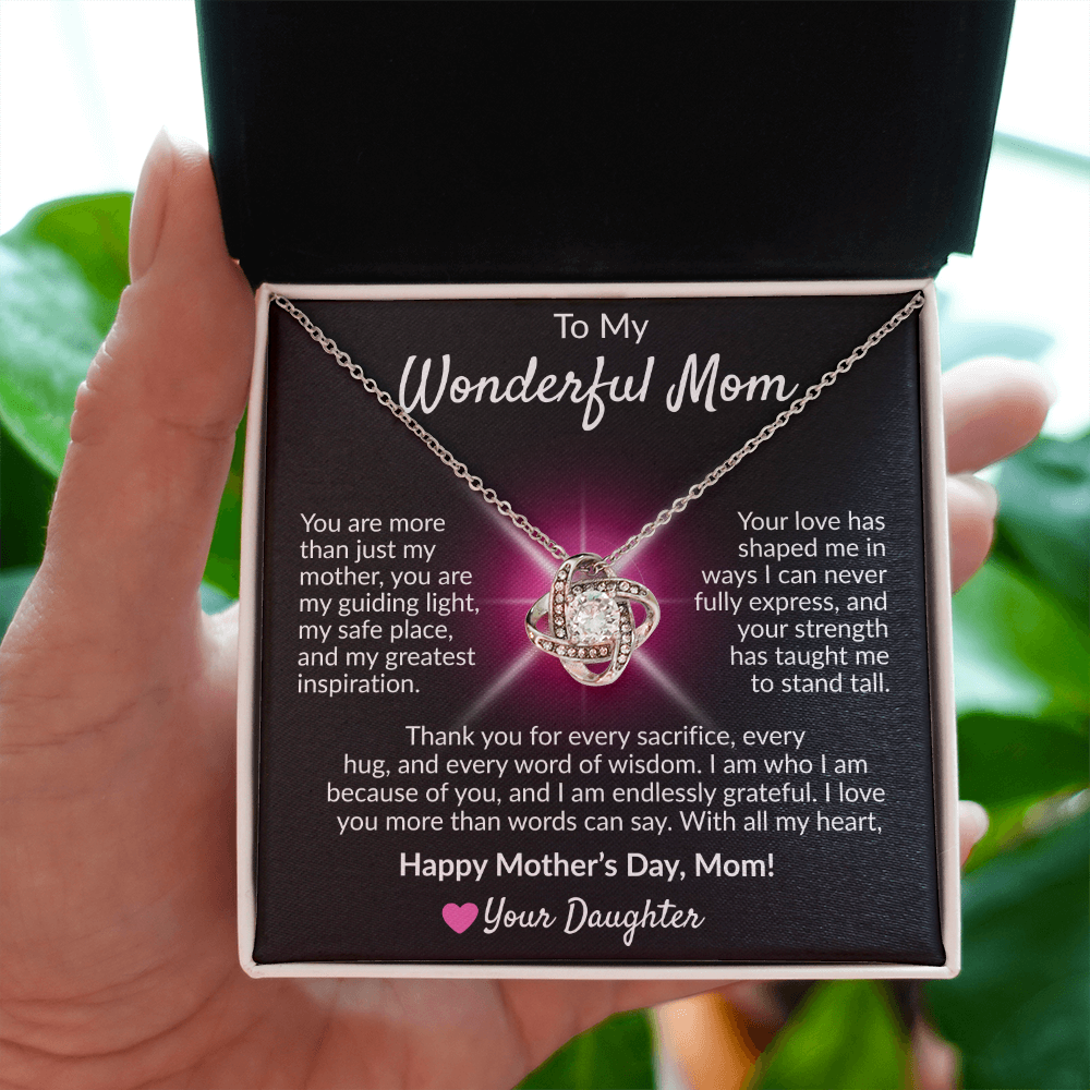 To My Wonderful Mom | Love Knot Necklace