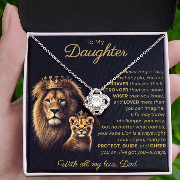 To My Daughter I Never Forget This My Baby Girl | Love Knot Necklace