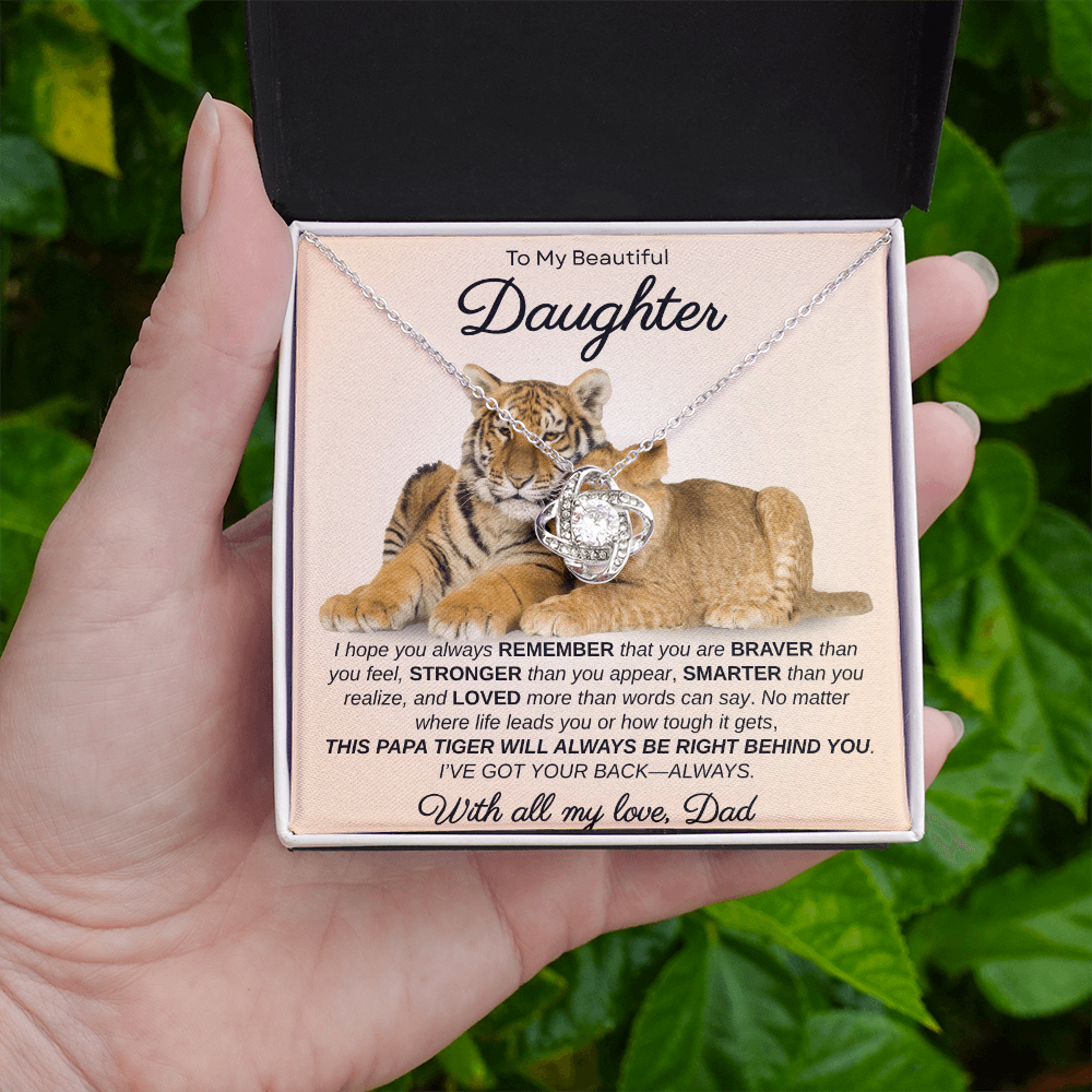 To My Sweet Daughter, I Hope You Always Remember | Love Knot Necklace