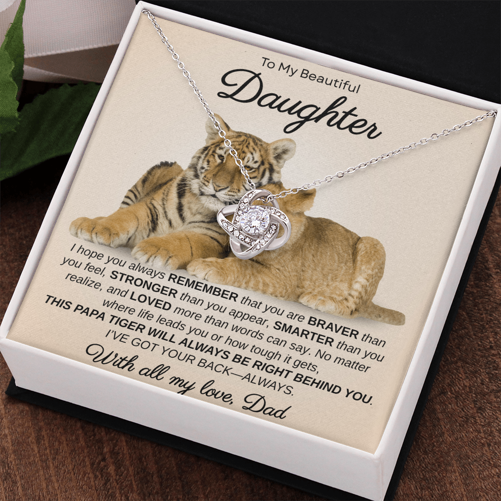 To My Sweet Daughter, I Hope You Always Remember | Love Knot Necklace