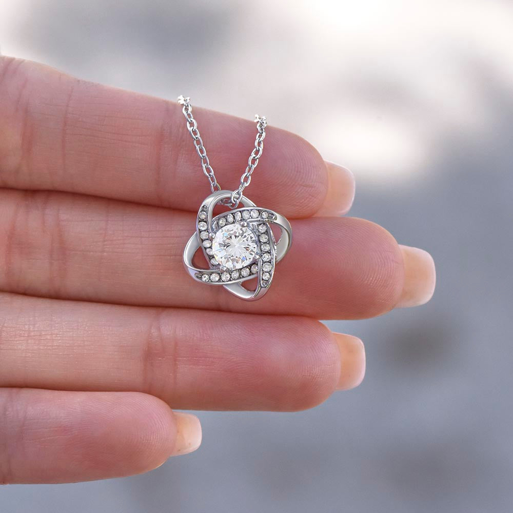 To My Beautiful Mom - Love Knot Necklace I Butterfly Message Card I Gold and Silver