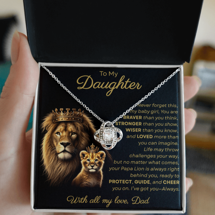 To My Daughter I Never Forget This My Baby Girl | Love Knot Necklace