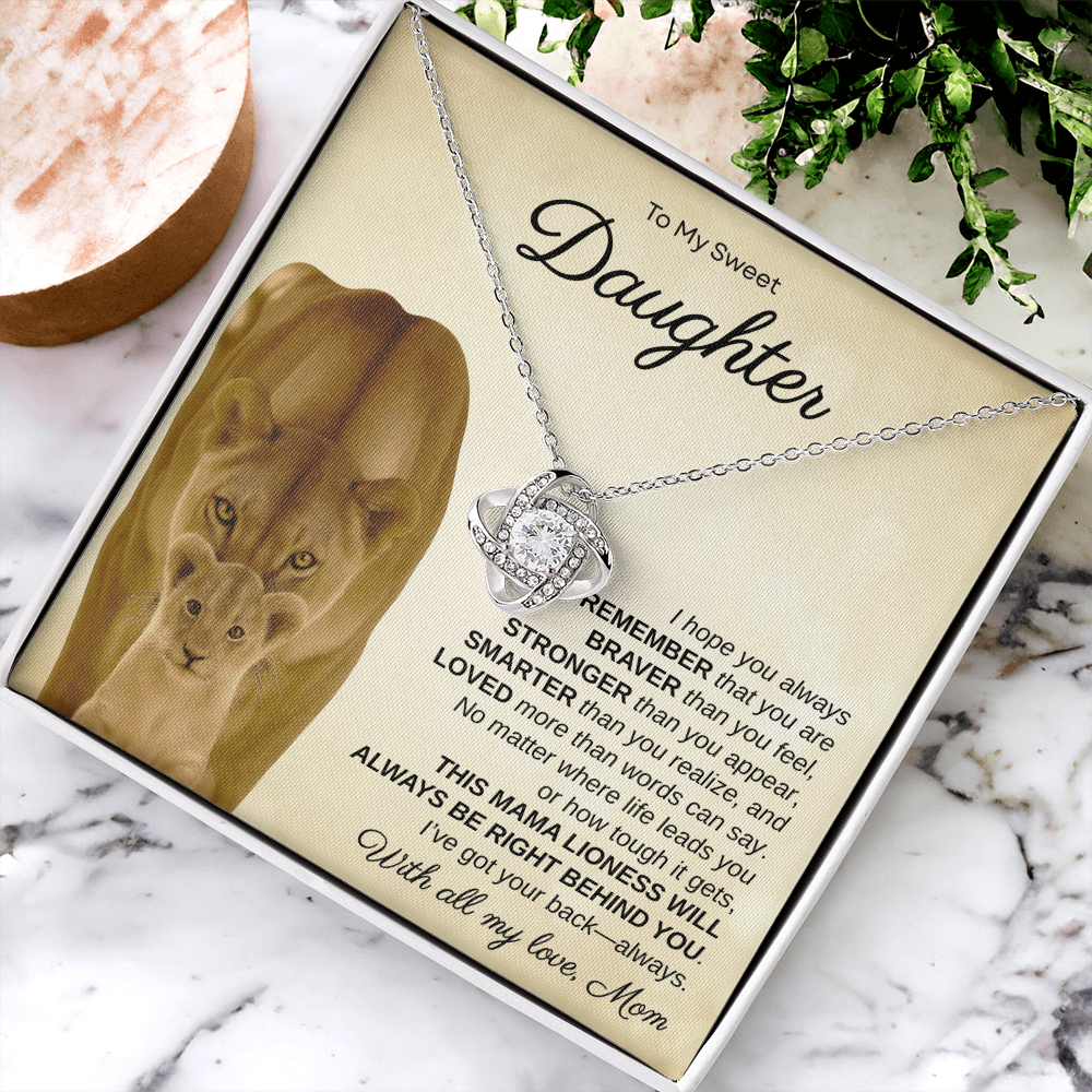 To My Sweet Daughter, I Hope You Always Remember | Love Knot Necklace