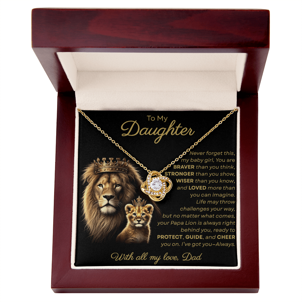To My Daughter I Never Forget This My Baby Girl | Love Knot Necklace