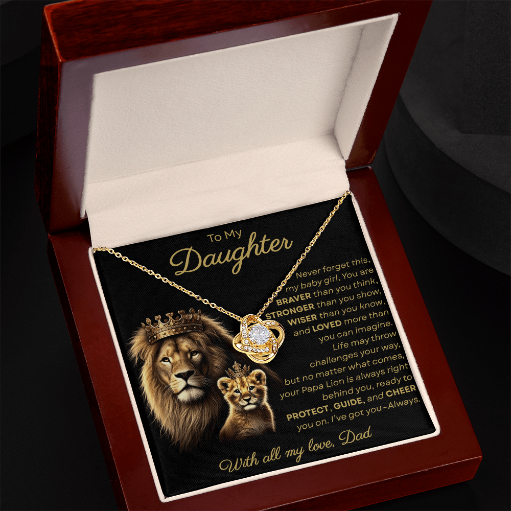 To My Daughter I Never Forget This My Baby Girl | Love Knot Necklace