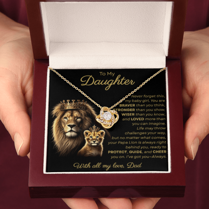 To My Daughter I Never Forget This My Baby Girl | Love Knot Necklace