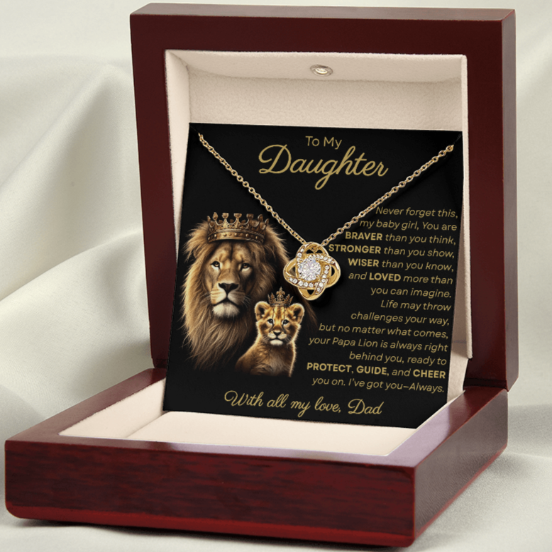 To My Daughter I Never Forget This My Baby Girl | Love Knot Necklace