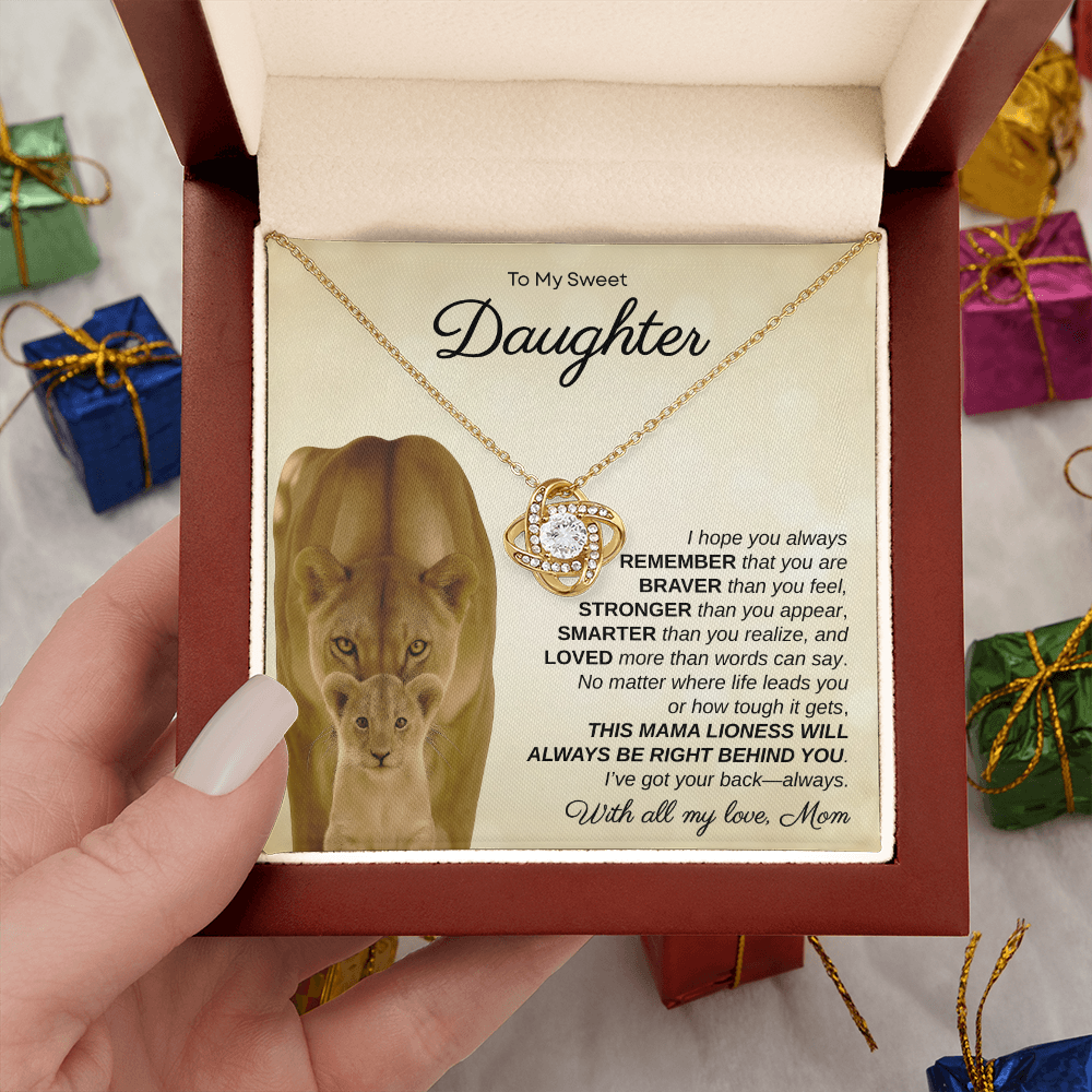 To My Sweet Daughter, I Hope You Always Remember | Love Knot Necklace