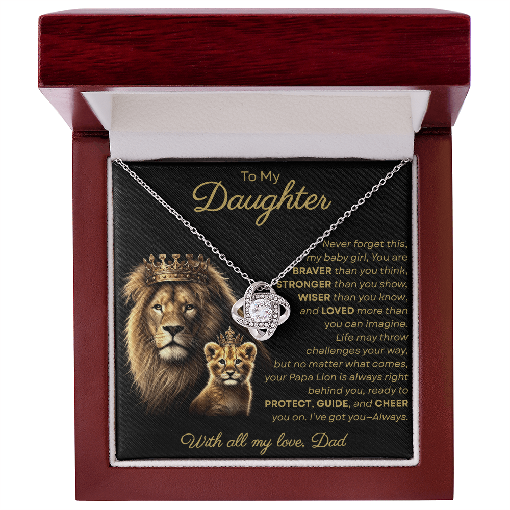 To My Daughter I Never Forget This My Baby Girl | Love Knot Necklace