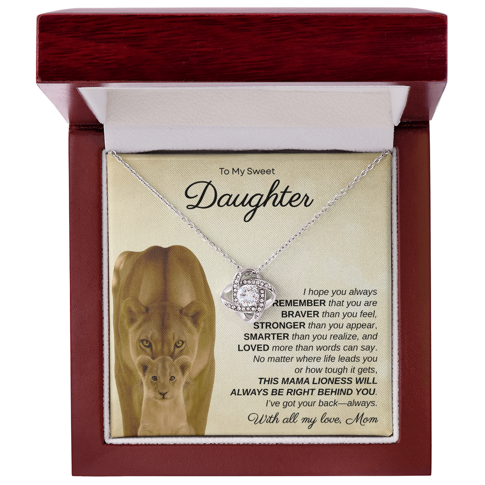 To My Sweet Daughter, I Hope You Always Remember | Love Knot Necklace