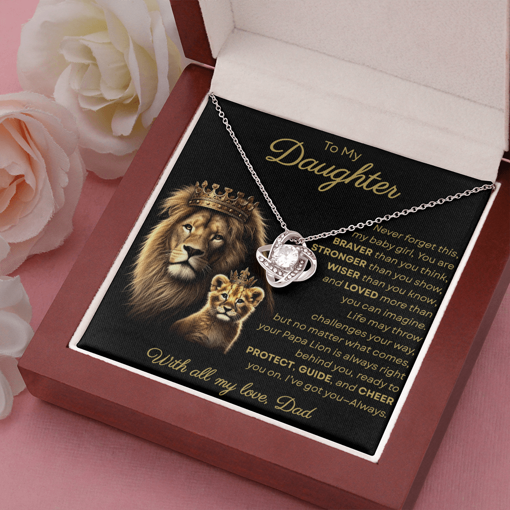 To My Daughter I Never Forget This My Baby Girl | Love Knot Necklace