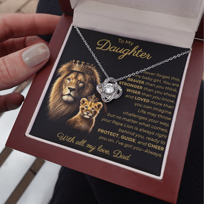 To My Daughter I Never Forget This My Baby Girl | Love Knot Necklace