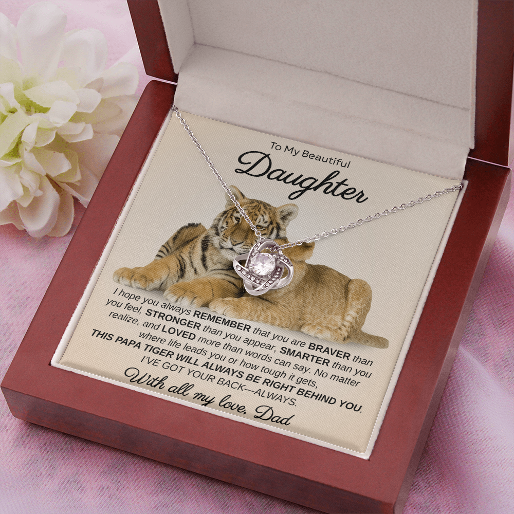 To My Sweet Daughter, I Hope You Always Remember | Love Knot Necklace