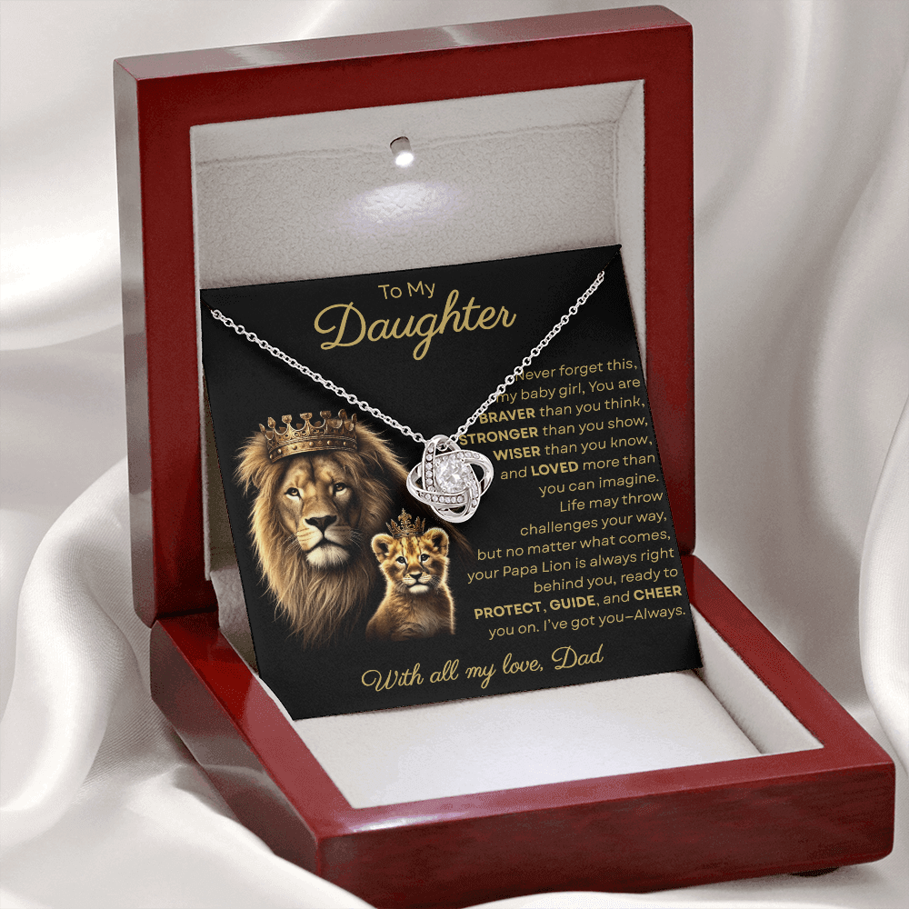 To My Daughter I Never Forget This My Baby Girl | Love Knot Necklace