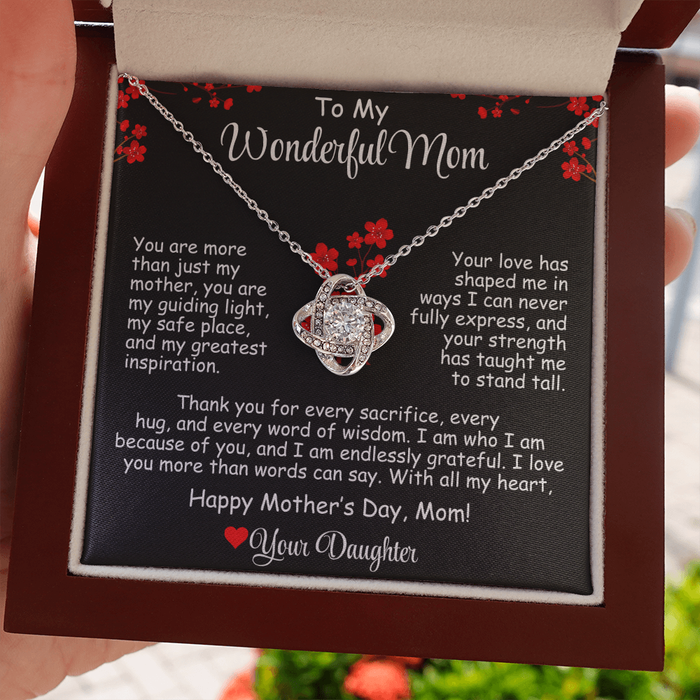 To My Wonderful Mom | Love Knot Necklace