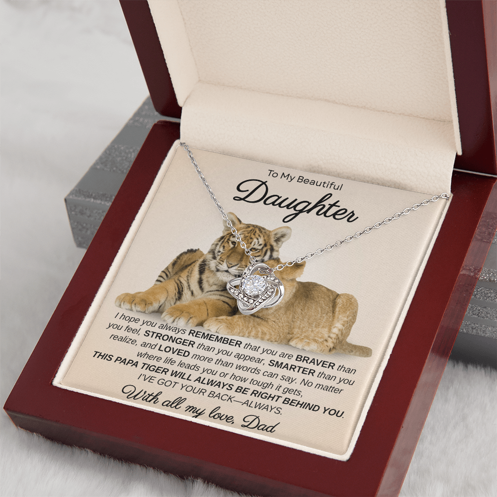 To My Sweet Daughter, I Hope You Always Remember | Love Knot Necklace