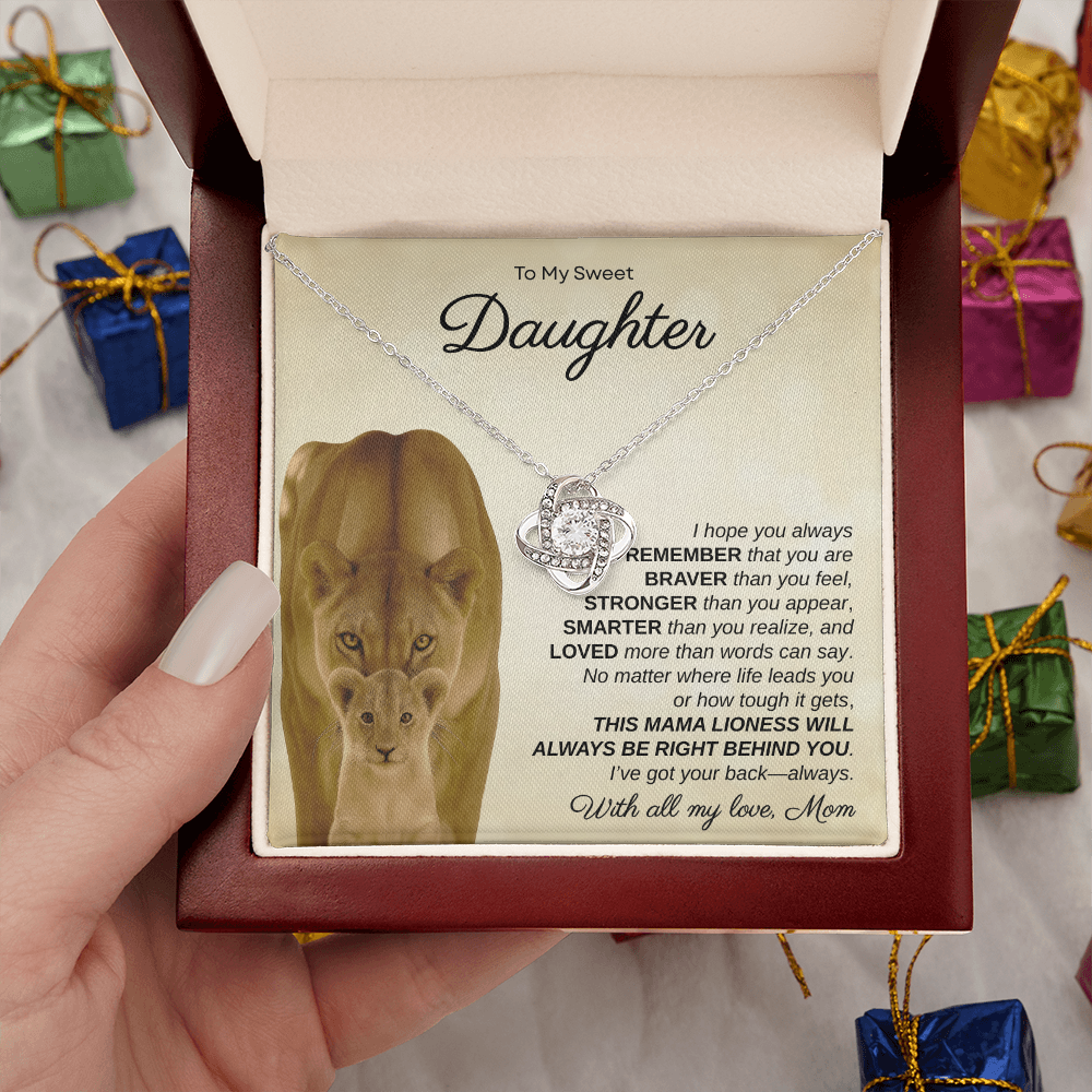 To My Sweet Daughter, I Hope You Always Remember | Love Knot Necklace