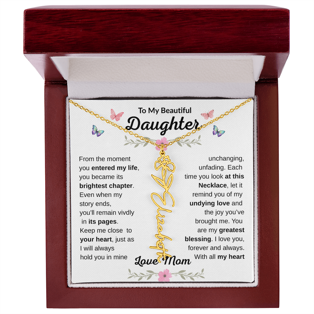 Beautiful customizable Birth Flower Name Necklace