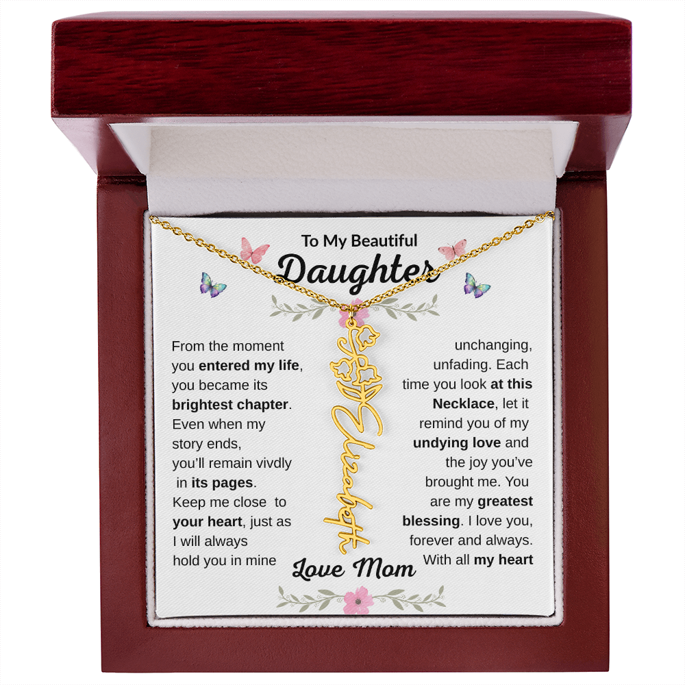 Beautiful customizable Birth Flower Name Necklace