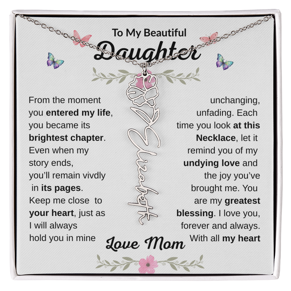Beautiful customizable Birth Flower Name Necklace