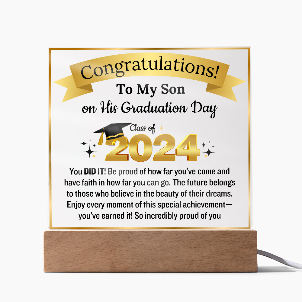 To My Son Congratulation Class of 2024 | Acrylic Plaque
