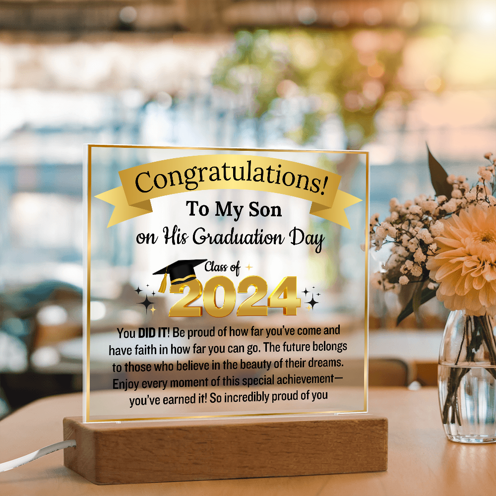 To My Son Congratulation Class of 2024 | Acrylic Plaque