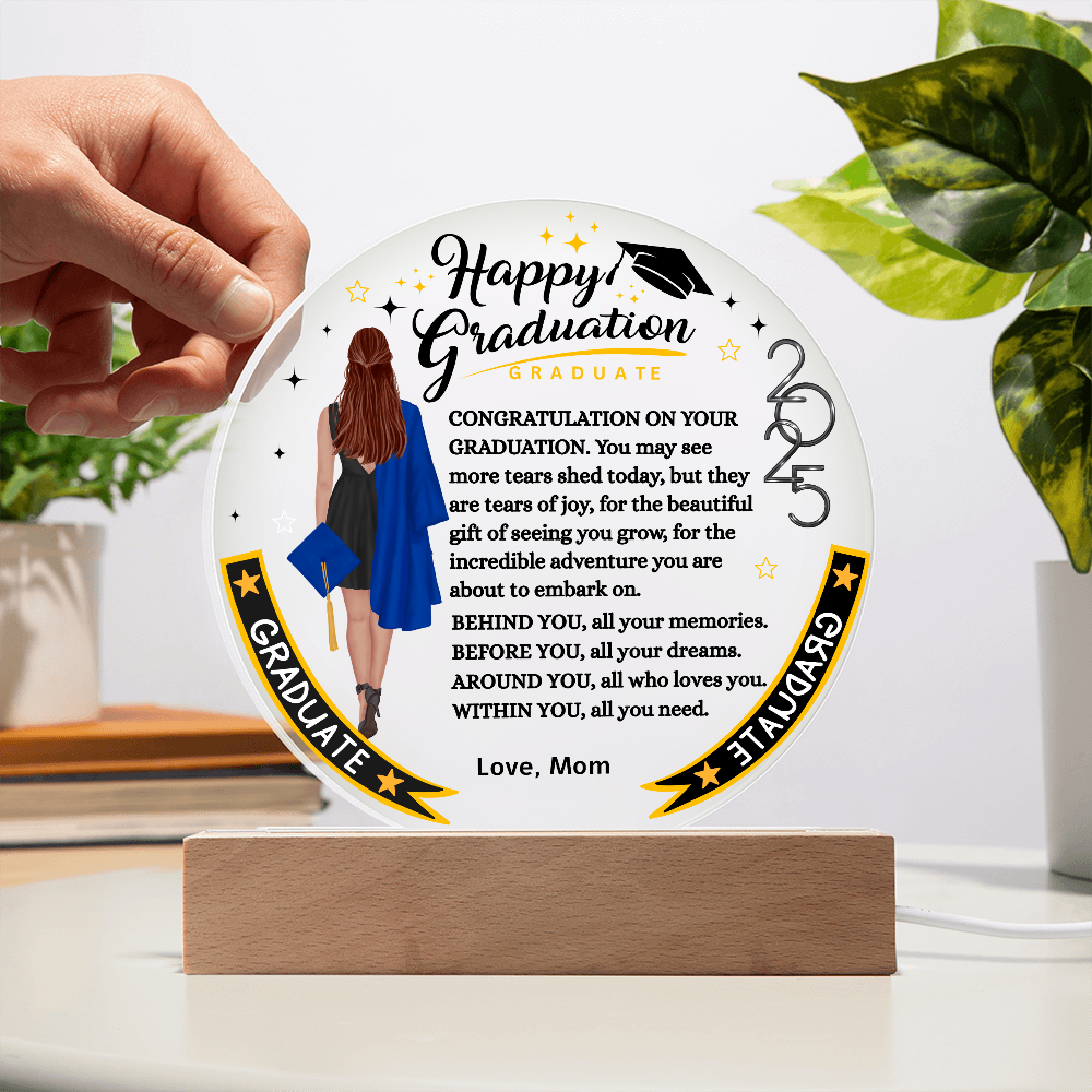 Congratulation on Your Graduation | lighted | Circle Acrylic Plaque.