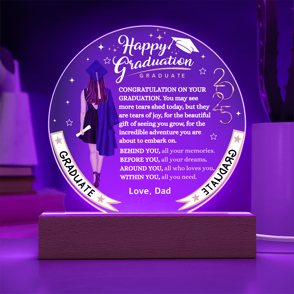 Happy Graduation Graduate | To Circle Acrylic Plaque