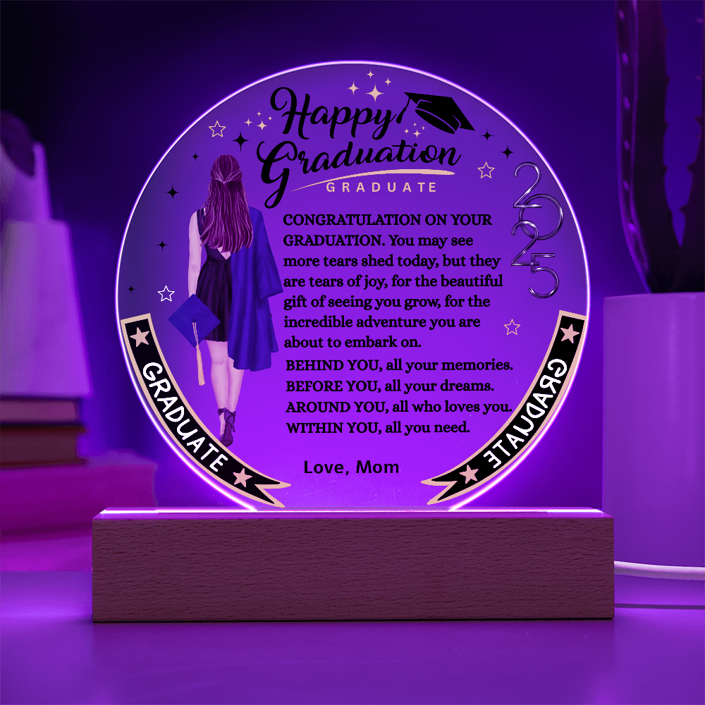 Congratulation on Your Graduation | lighted | Circle Acrylic Plaque.