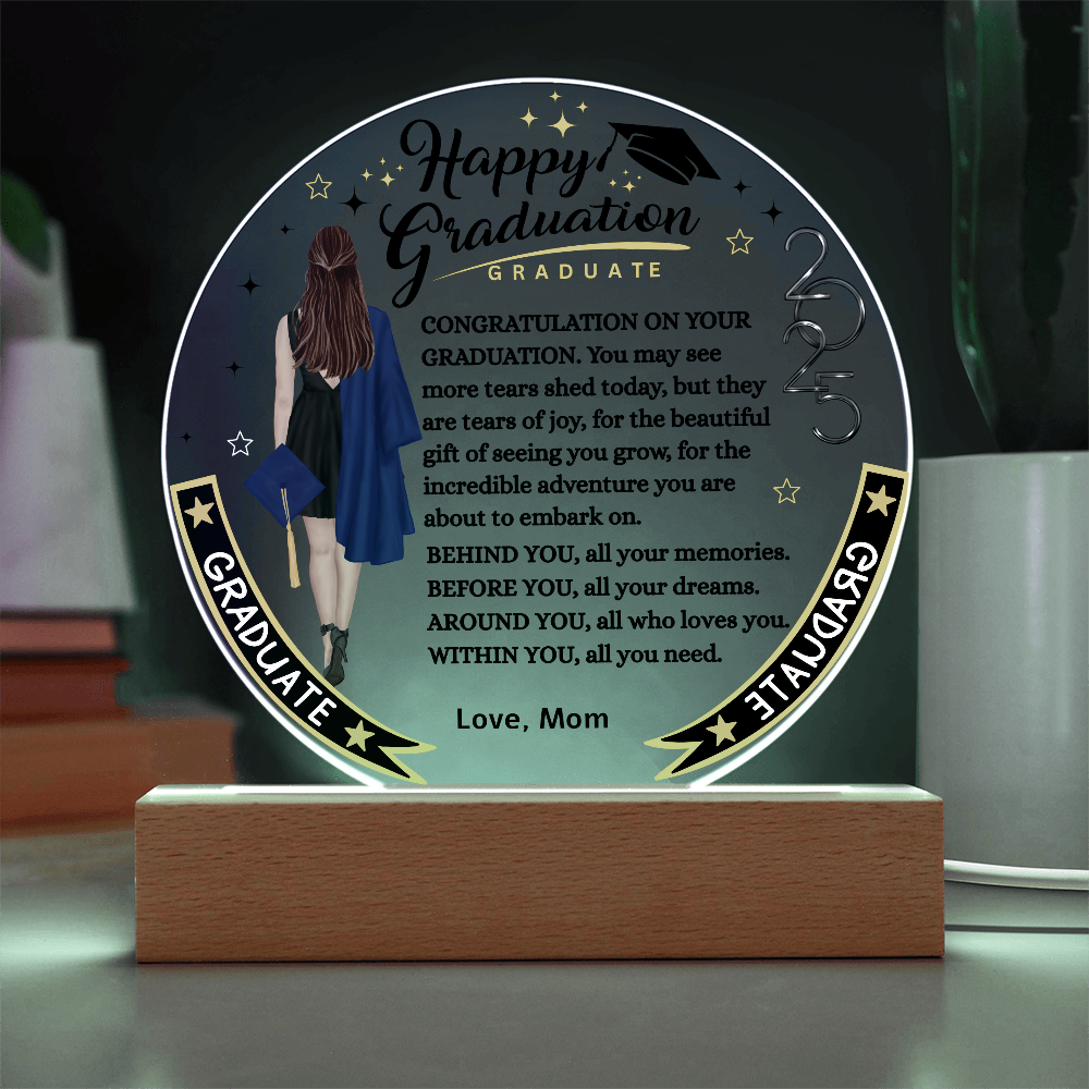 Congratulation on Your Graduation | lighted | Circle Acrylic Plaque.