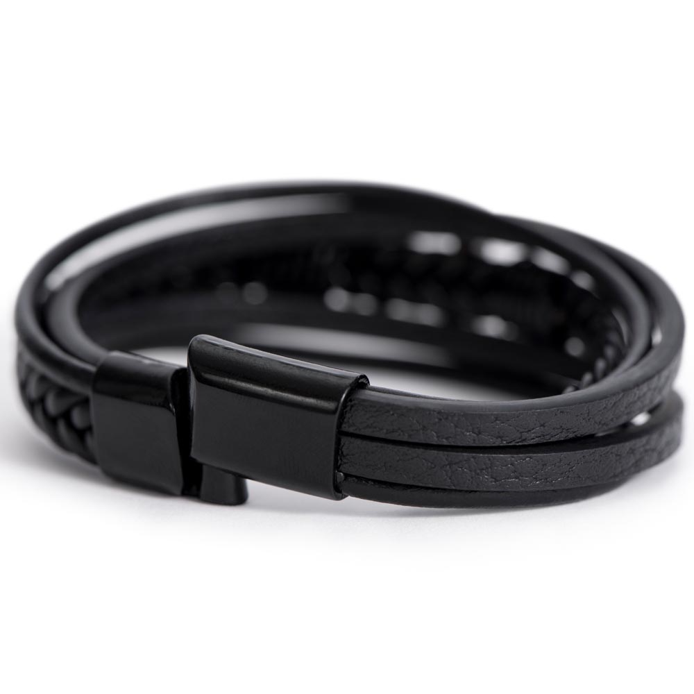 To My Son | Men's Cross Leather | Bracelet