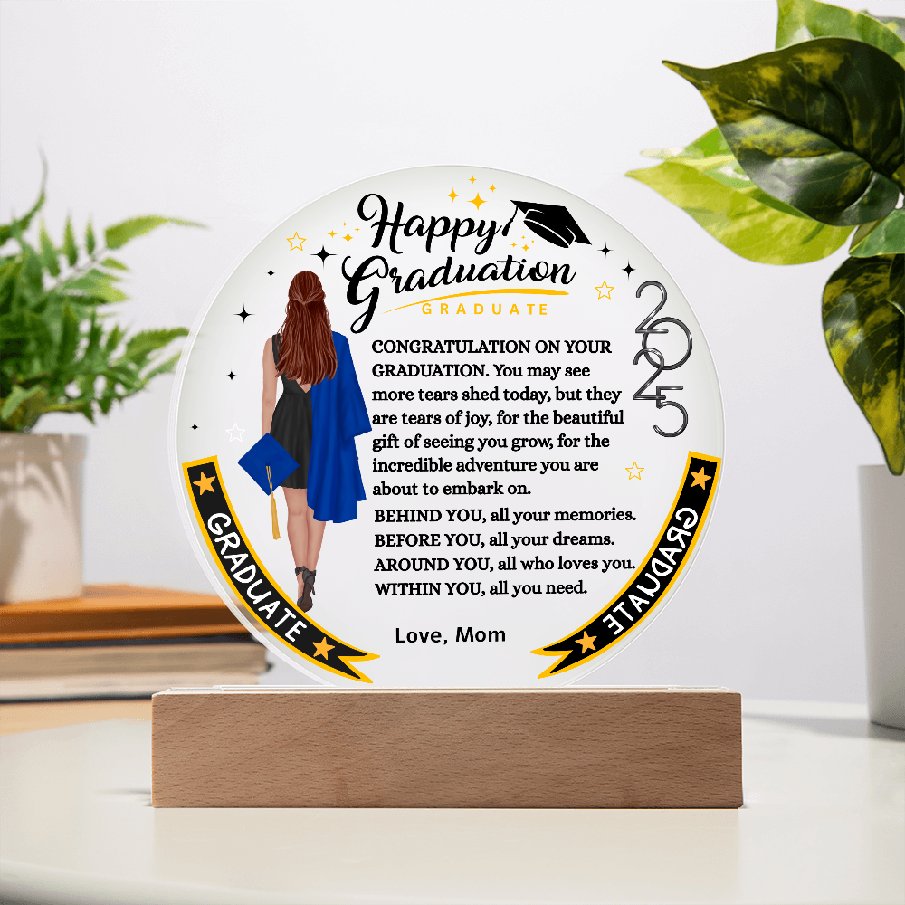 Congratulation on Your Graduation | lighted | Circle Acrylic Plaque.