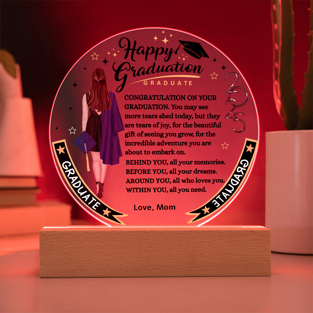 Congratulation on Your Graduation | lighted | Circle Acrylic Plaque.