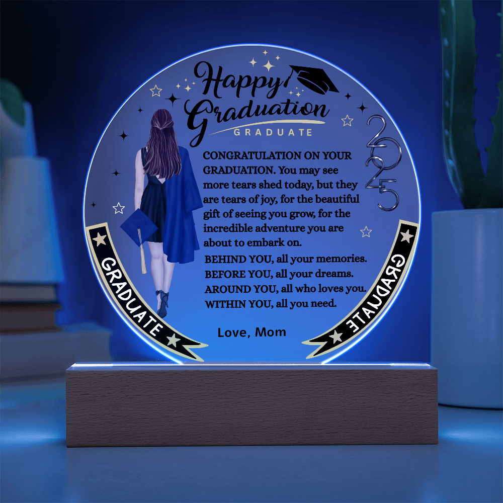 Congratulation on Your Graduation | lighted | Circle Acrylic Plaque.